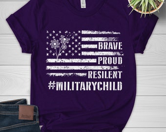 Month of the Military Child Bloom Where You Are Planted Shirt With Dandelion For Military Kids, Purple Up Military Child Shirt