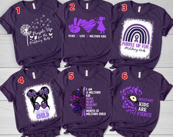 Purple Up For Military Kids Sunflower Military Child Month Shirt, Military Child Month Shirt, Purple Military, Purple Ribbon D1GD11