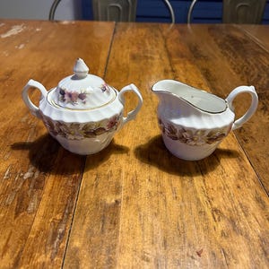 Antique Cream and Sugar Set Camelot Series by Myott Ironstone, Made in England