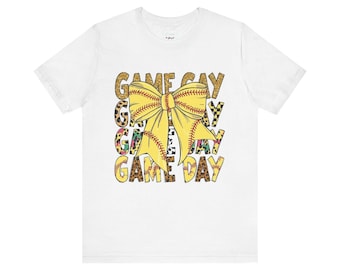 Camiseta con lazo coqueto del día del partido de sóftbol