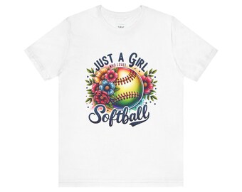 Solo una chica que ama la camiseta del softbol.
