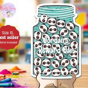 Personalized Panda Safari Reward Jar Name, Magnet Token Classroom Teacher, Gift For Kid, Good Behavior Gift, Kindness Gift Class Reward Jar