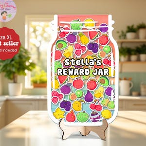 Personalized Fruit Reward Jar, Harvard Reward Jar, Fruits Tokens For Classroom, Back to school Gift, Colorful Classroom Decor, Gifts For Kid