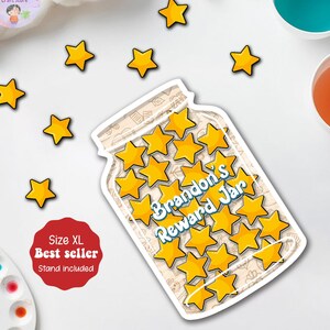 Personalized Classroom Reward Jar for Kids, Custom Pencil Tokens For Classroom, Back to school Gift, Colorful Classroom Decor, Gifts For Kid