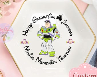 Personalized Disney Characters Dish, Disney Lover Ring Dish, Birthday Jewelry Dish Gift for Friend, 2025 Graduation Wedding Gift