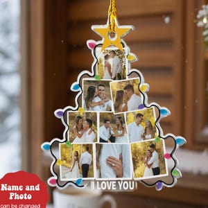 Personalized Couple Christmas Tree Ornament, Acrylic Ornament, Custom Family Photo Ornament, Photo Christmas 2025 Ornament, Christmas Gifts