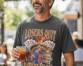 Funny Gambling Shirt, Casino Tee, Gambler Gift, Lucky Shirt, Bootleg T-shirt, Funny 90s Graphic Tee, Meme Shirt Gift, Las Vegas T-Shirt Gift