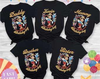 Personalized Pinocchio Birthday Shirt, Custom Name, Disney Pinocchio Tee, WDW Magic Kingdom Disneyland Family Vacation Holiday Gift