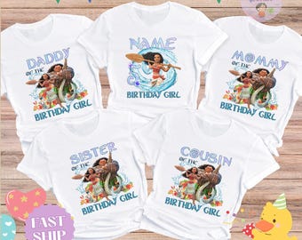 Aangepaste Moana verjaardag meisje shirt, Disney prinses peuter shirt, Disneyland Moana kinder verjaardag shirt, prinses verjaardag trip shirt