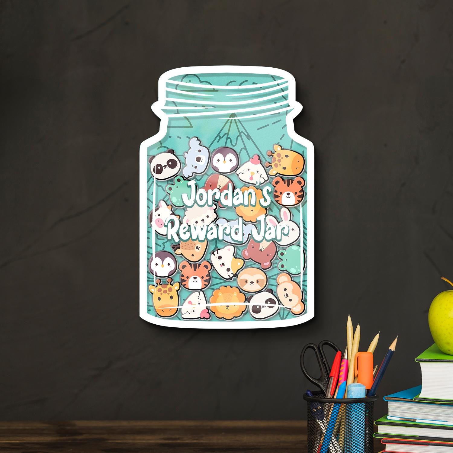 Personalized Animal Jungle Reward Jar Name, Magnet Token Classroom ...