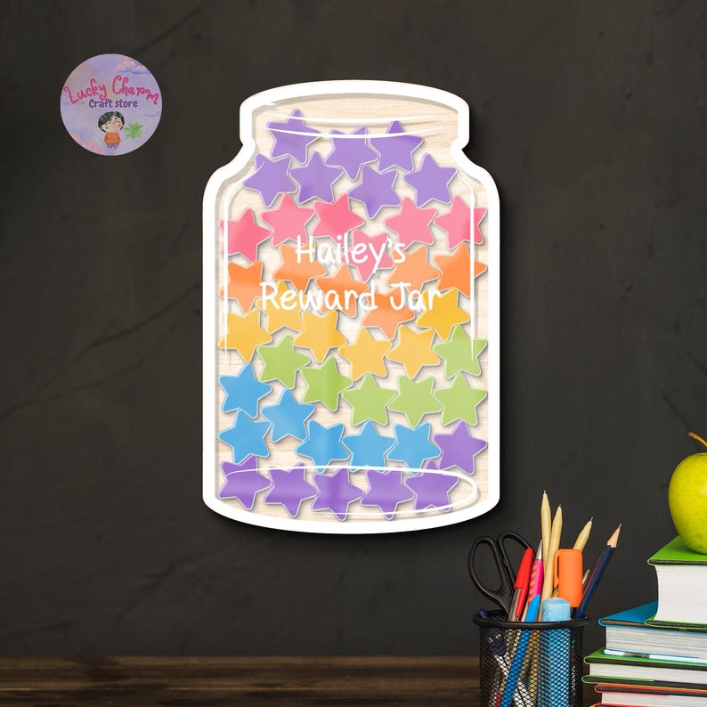 Personalized Star Reward Jar for Kids, Custom Disney Star Tokens for ...