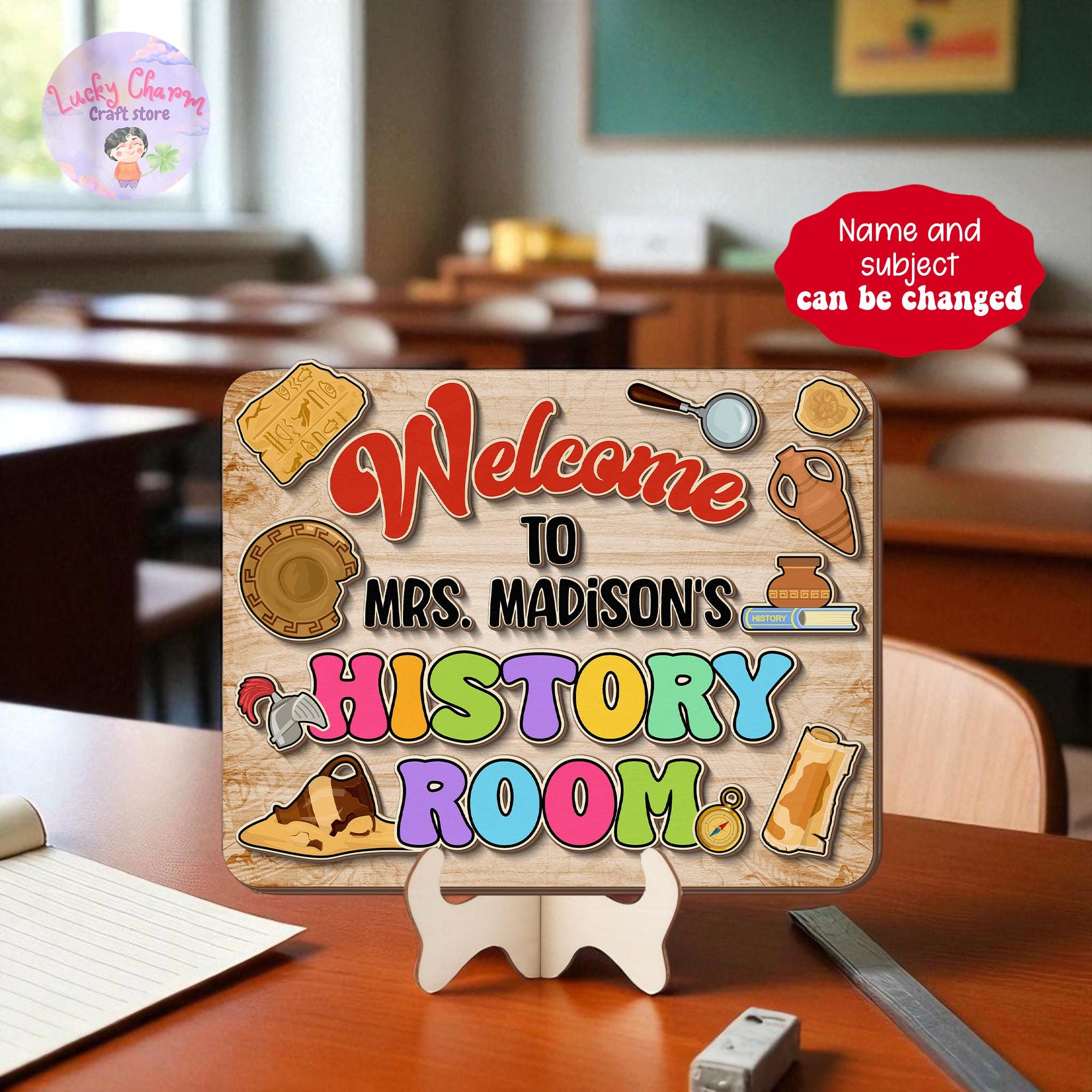 Personalized History Teacher Door Sign, History Education Sign, Teacher ...