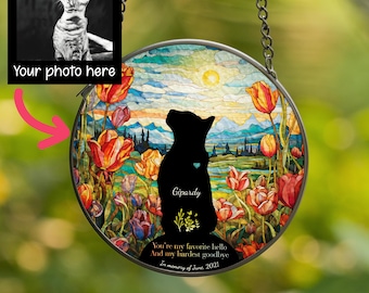 Personalized Loss Of Cats Sympathy Gift, Personalized Cat Memorial Suncatcher, Loss of Cat, Cat Sympathy Gift, Handmade Name Cat Remembrance