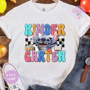 Custom Disney Stitch Shirt, Stitch Shirt Cute, Stitch Kindergarten Shirt, First Day Of School, PreK To Fourth Grade Tee, Teacher Gift