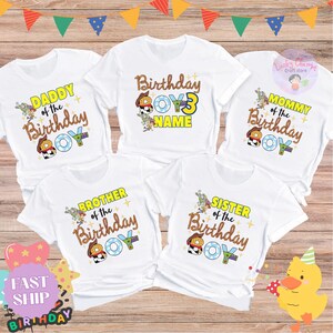 Custom Name Toy Story Family Shirts - Birthday Boy, Toy Story Birthday, Disneyland Family Birthday Trip Party, Family Matching Shirt