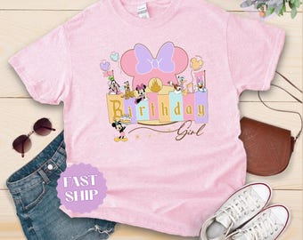Chemise anniversaire fille Minnie personnalisée, chemise anniversaire enfants Disney, t-shirt fête d'anniversaire, voyage d'anniversaire Disneyland, chemise anniversaire famille Disney