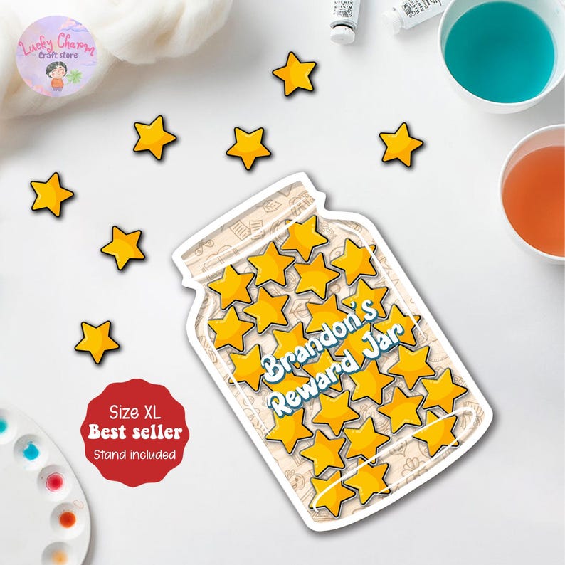 Personalized Classroom Reward Jar for Kids, Custom Pencil Tokens for ...