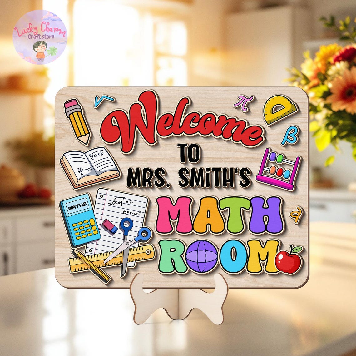 Personalized Math Teacher Door Sign, Math Education Sign, Teacher Door ...