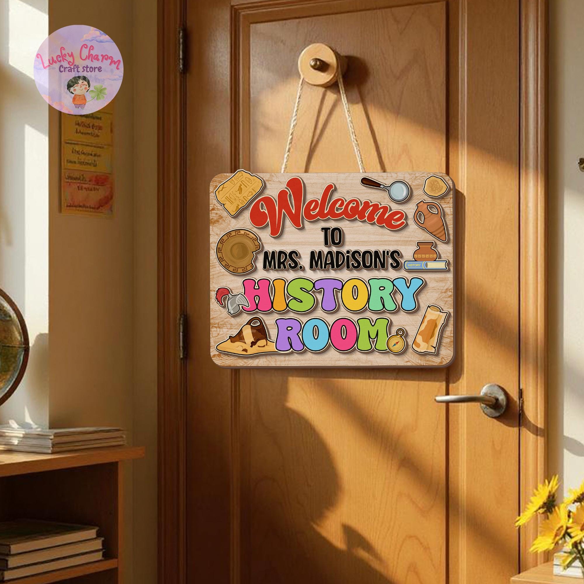 Personalized History Teacher Door Sign, History Education Sign, Teacher ...