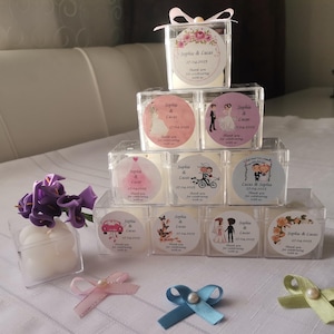 Personalized Bubble Wedding Candle Favors for Guests
