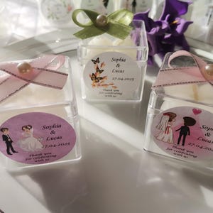 Personalized Bubble Wedding Candle Favors: Engagement Gift