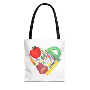 Heart-Design Tote Bag - Perfect for Teachers, Students, Back to School, and Everyday Use