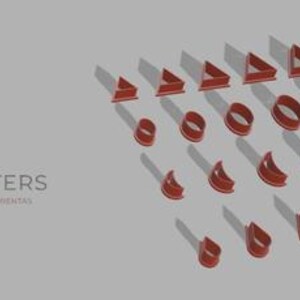 Bundle Geometric Cutter STL File – Triangles Ovals Teadrop and Half Moon – 5 Sizes 20 to 40mm – Polymer Clay – 3D Print – Instant Download