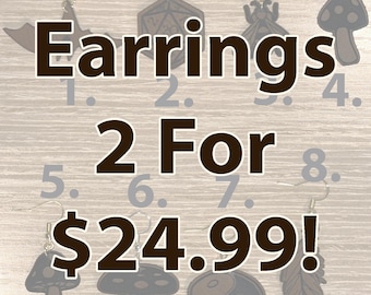 Mix and Match Leather Earrings - 2 pair for 25