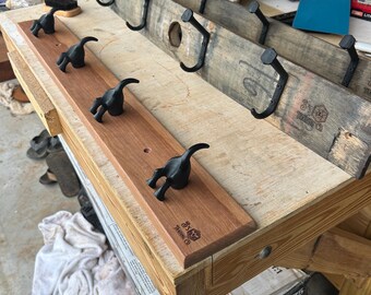 Wagging Tail Coat & Leash Rack | Wall Mounted Coat Rack