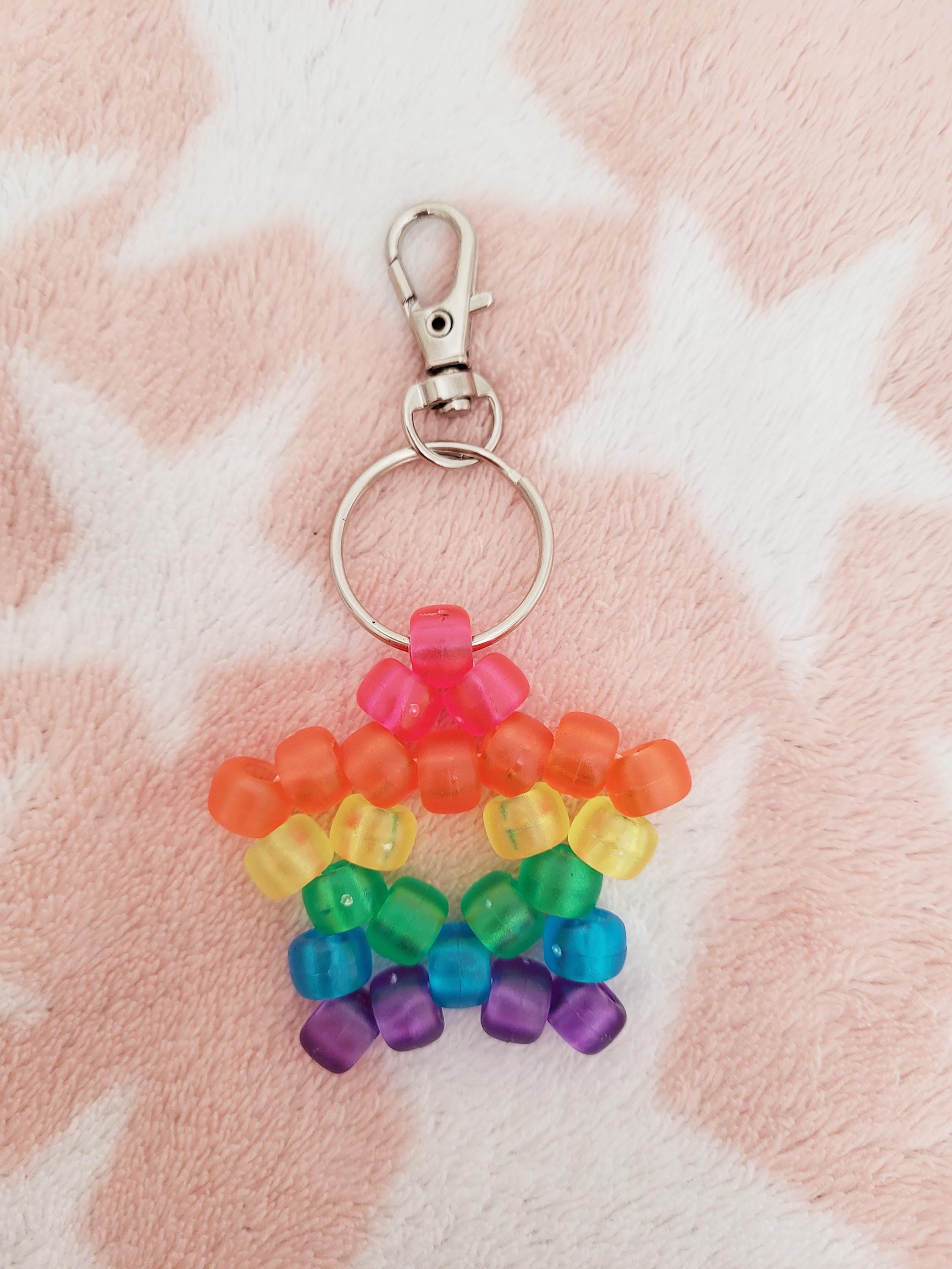Kandi Star Keychain How To Make A Pony Bead Keychain Glitter Kandi