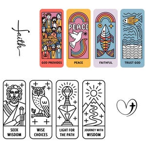 32 Christian Bookmarks for Men – Faith, Wisdom, Strength, Justice, Endurance, Scripture Cards, Printable Bible Bookmarks, Digital PDF Set