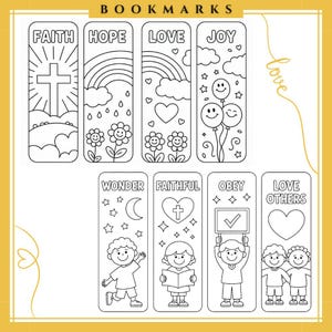 52 Bible Coloring Bookmarks for Kids – Christian Printable Set, Faith & Scripture Activities, Sunday School Craft, Digital PDF for Children