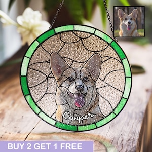 Atrapasueños de vidrio con retrato de perro personalizado, regalo conmemorativo de vidrio conmemorativo para perros, regalo personalizado único para amantes de las mascotas