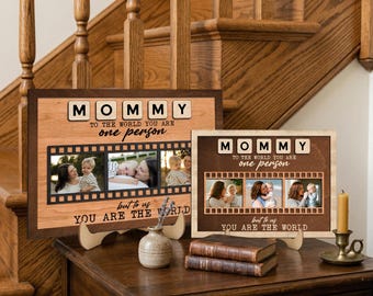 Personalized Mommy Photo Frame, Custom Film Strip Frame, Mother’s Day Gift, Family Photo Collage, Gift for Mom from Kids