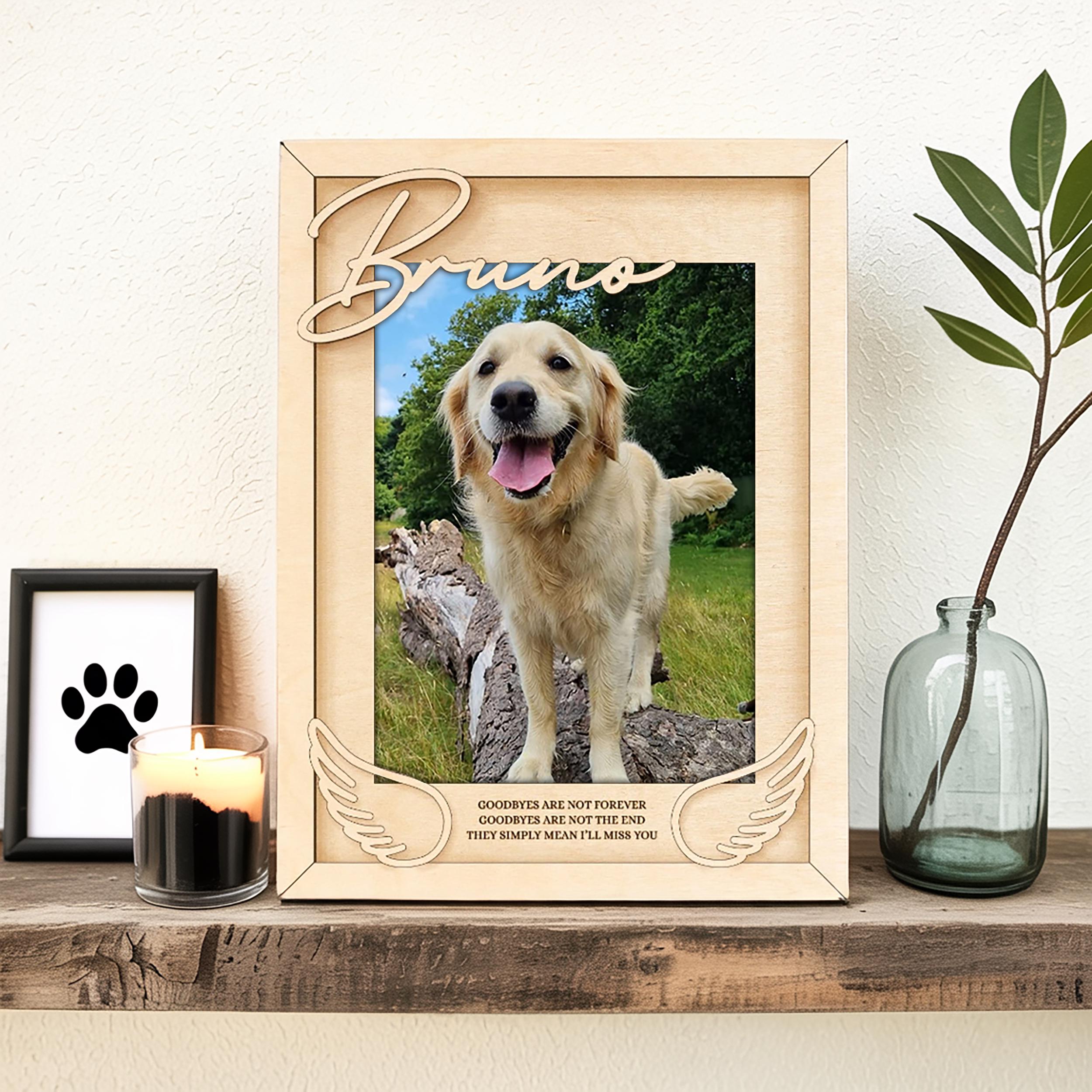 Custom Pet Memorial Photo Frame, Personalized Dog or Cat Remembrance ...