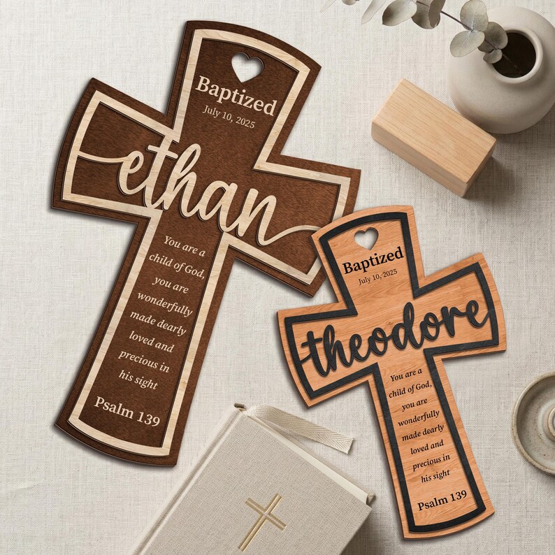 Personalized Baptism Cross Name Sign, Custom Baby Christening Gift ...
