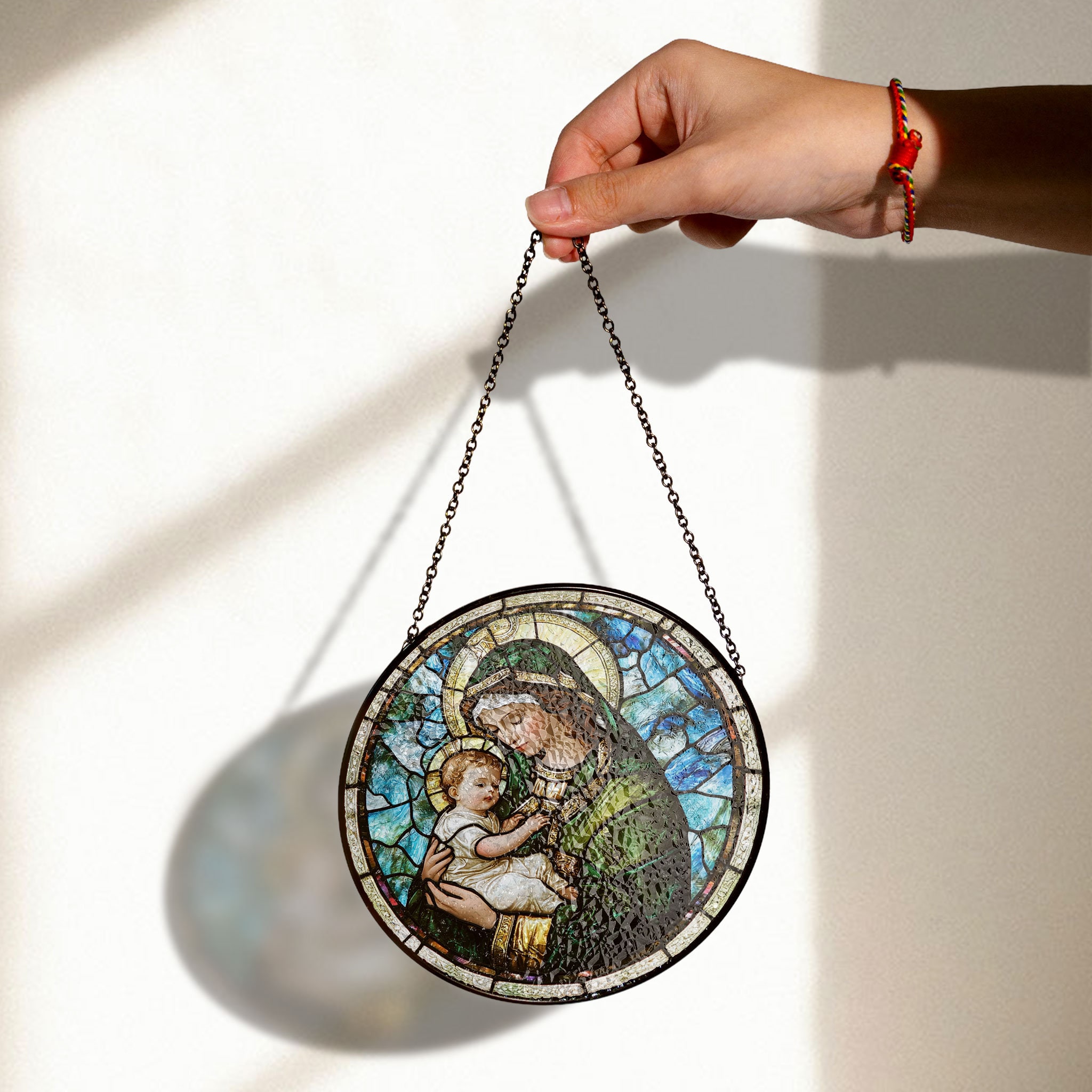 Attrape Soleil En Vitrail De La Dame De Guadalupe, Vierge Marie