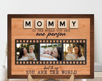 Personalized Mom Photo Collage Frame, Custom Film Strip Frame, Mother’s Day Gift from Kids, Family Picture Frame, Mom Keepsake