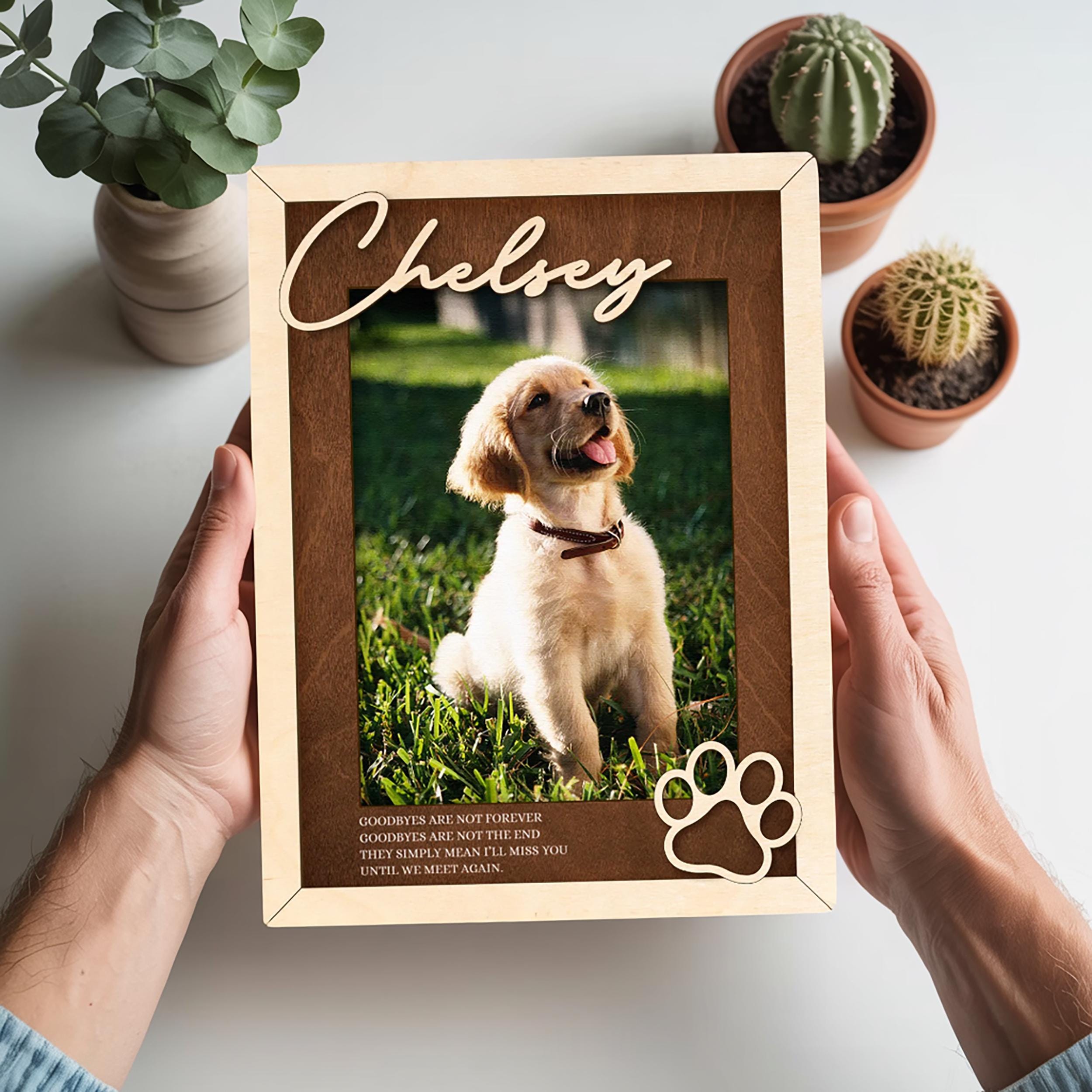 Custom Pet Memorial Photo Frame, Personalized Dog or Cat Remembrance ...