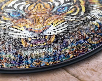 鮮やかな虎のステンドグラス窓掛け - 野生動物アート装飾 - Etsy 日本