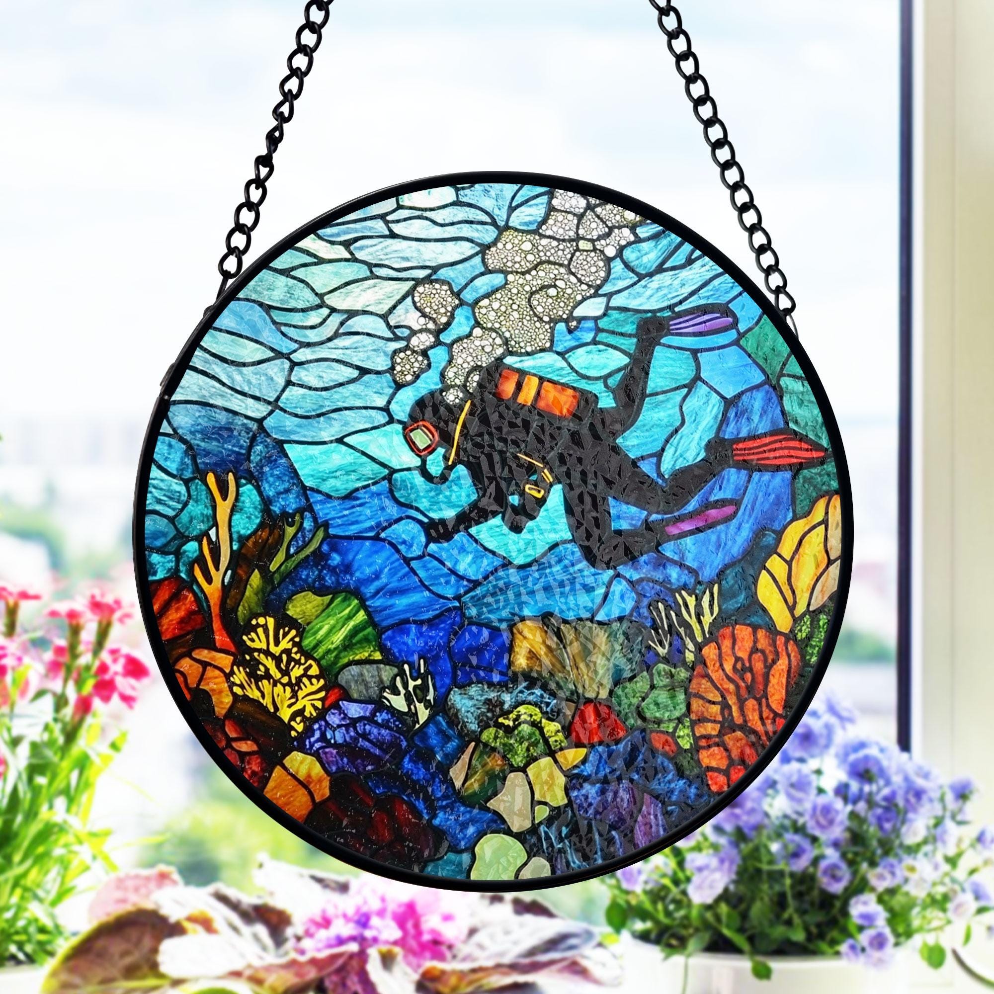 Stained glass Atelier marine ステンドグラス サンゴ Nobuo Ijuin