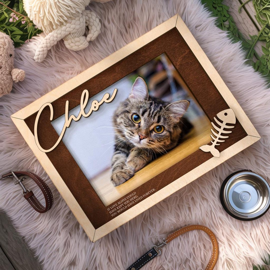 Custom Cat Memorial Frame, Personalized Pet Loss Gift for Cat Lover ...
