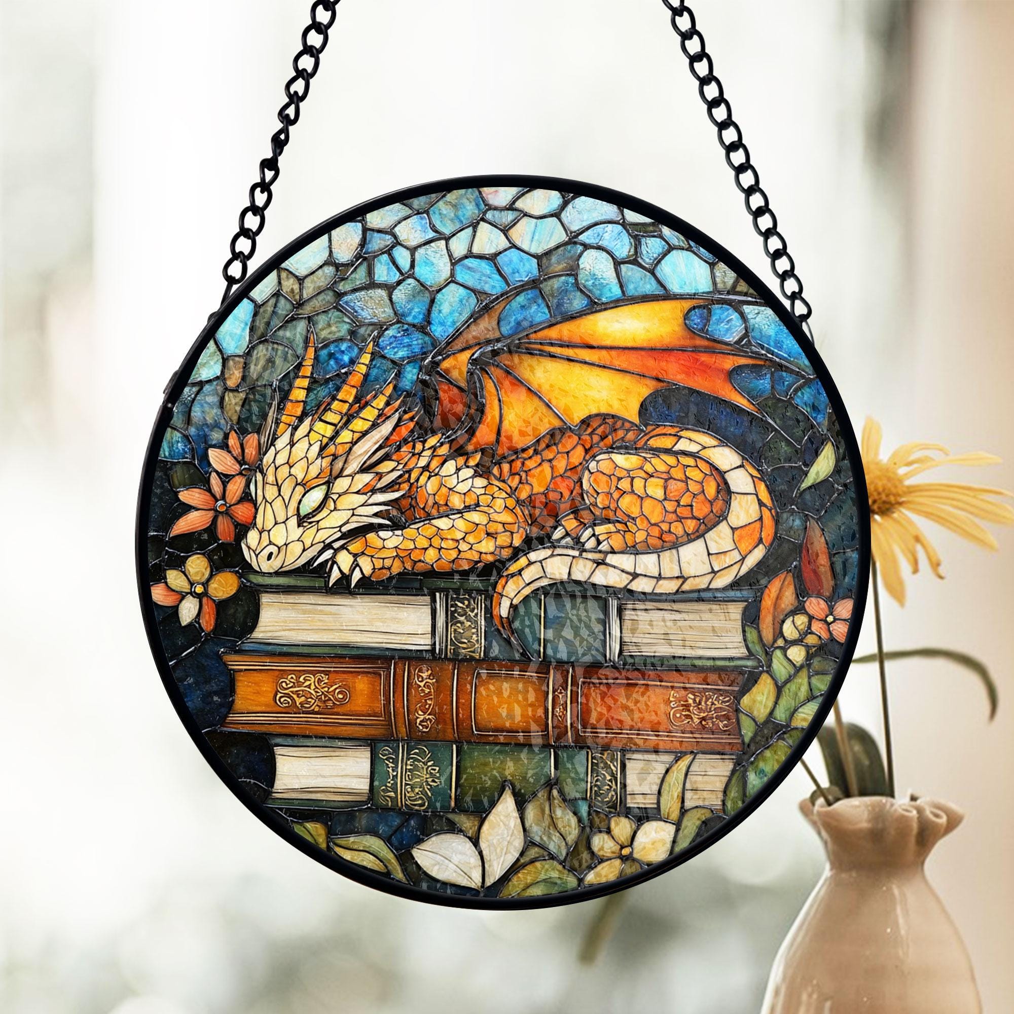 Acchiappasole In Vetro Colorato A Forma Di Drago, 20 Cm, Decorazione Per Finestre, Fata Drago Fatta A Mano