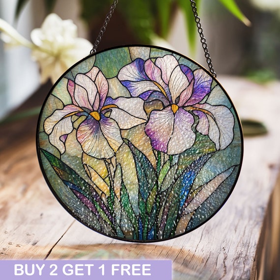 ルイス・C・ティファニー ステンドグラス 【マグノリア&アイリス