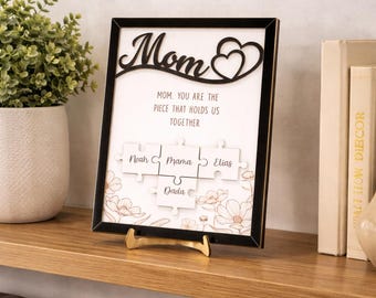 Personalized Nana Puzzle Frame, Custom Family Puzzle for Nana, Mother’s Day Gift, Kids Names Puzzle, Family Keepsake for Nana