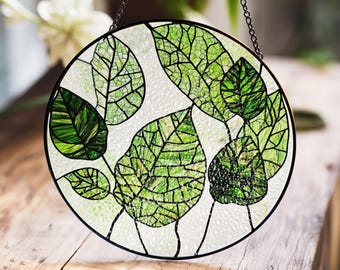 Stained Glass Panel - P-187 Flowing Leaves - Etsy
