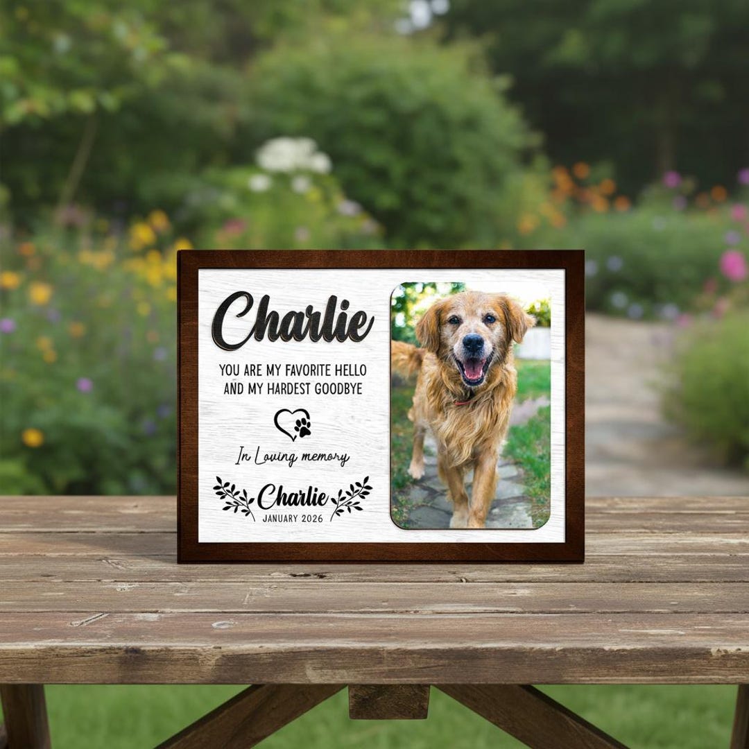 Personalized Dog Memorial Frame, Custom Dog Photo Frame, Dog Loss Gift ...