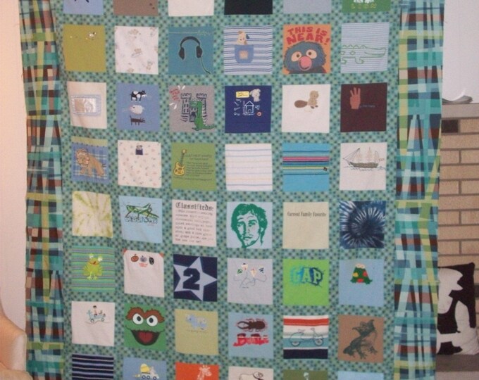 Large Baby Clothes Quilt Etsy