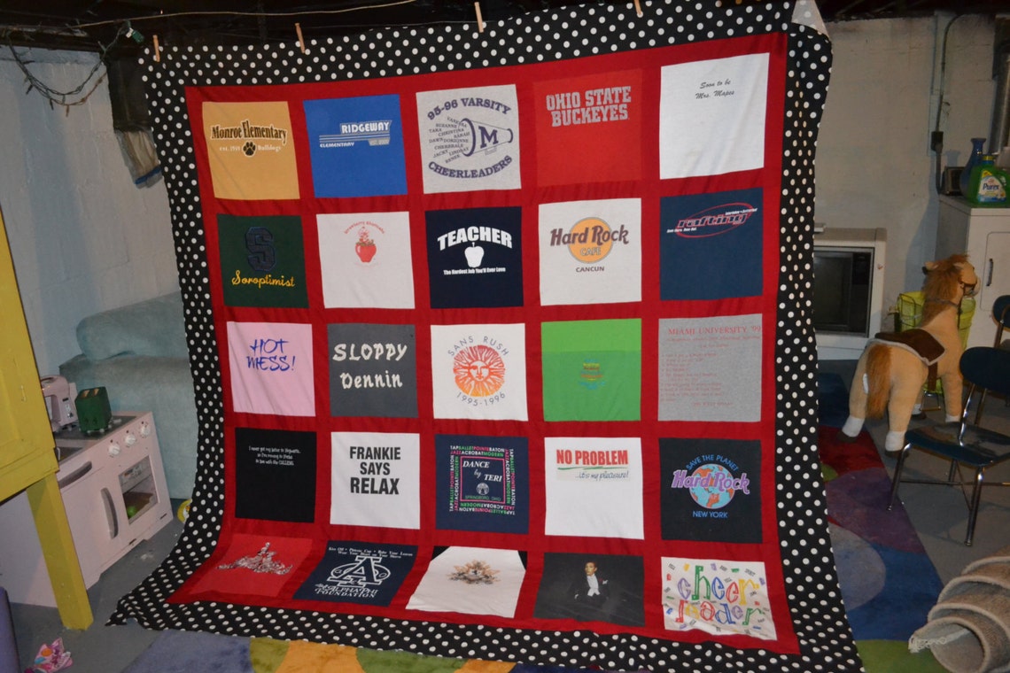 Queen Size T Shirt Quilt Etsy