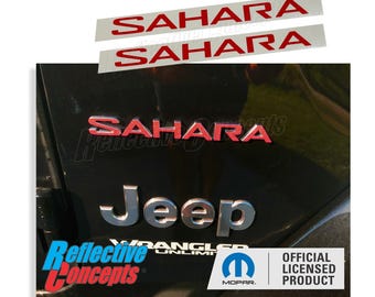SAHARA Fender Emblem Overlay Decal Stickers - 2018-2024 Jeep Wrangler JL/JLU